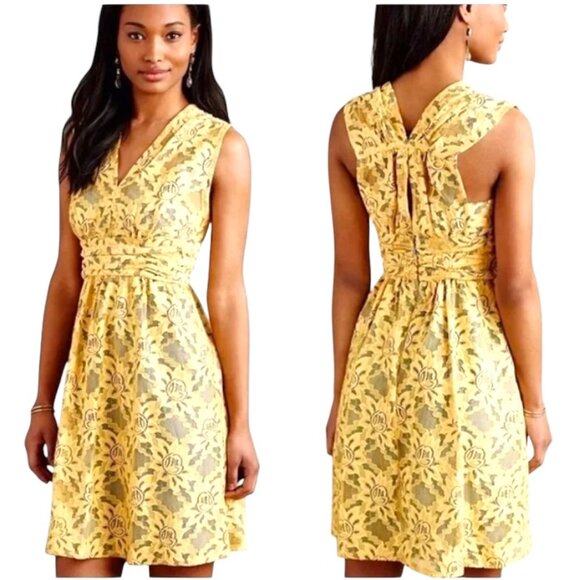 Plenty by Tracy Reese niki dress in garden trellis yellow & blue - Picture 2 of 8